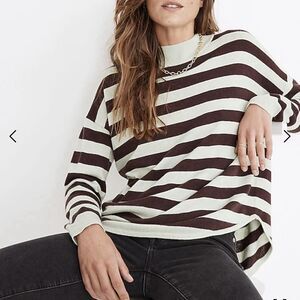 Madewell Brown and Striped Sweater
